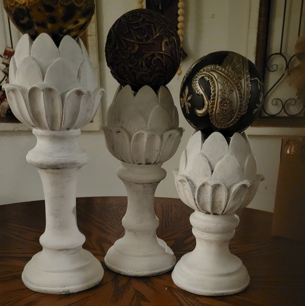 Elegant White Candle Holders